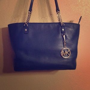 Leather Cobalt Blue Michael Kors Shoulder Bag